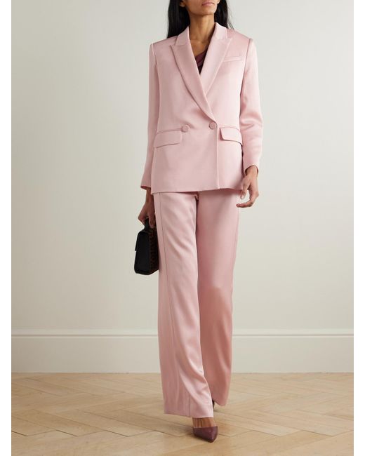 Veronica Beard Pink Sevyn Dickey Double-Breasted Crepe Blazer
