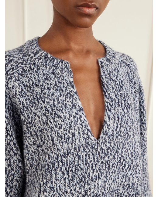 Sanderlak Blue Alpaca And Wool-Blend Sweater