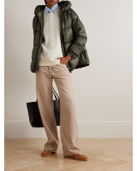 Max Mara Green The Cube Seia Daunenjacke Aus Gestepptem Shell Mit Kapuze