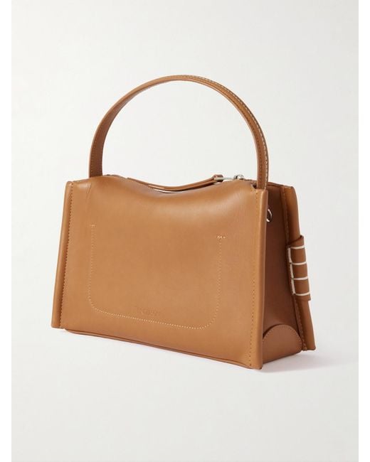 J.W. Anderson Brown Loafer Whipstitched Leather Shoulder Bag