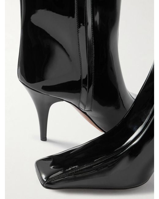 Stella McCartney Black Glänzende Overknees