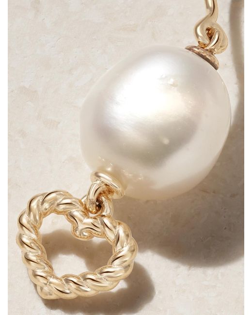 Alison Lou Natural Heart Streamer 14-Karat Pearl Single Earring