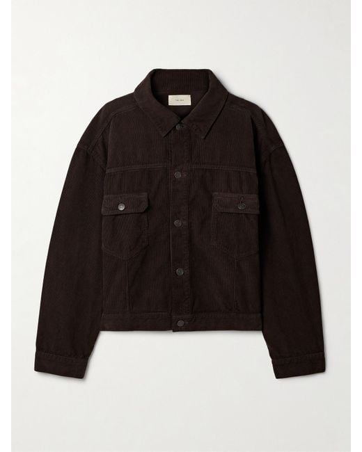 The Row Black Ness Jacke Aus Baumwollcord