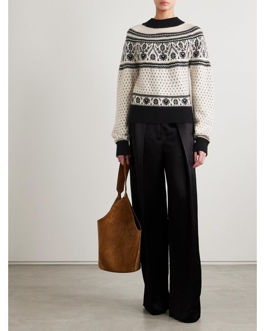 Khaite Natural Guy Intarsia Cashmere-Blend Sweater