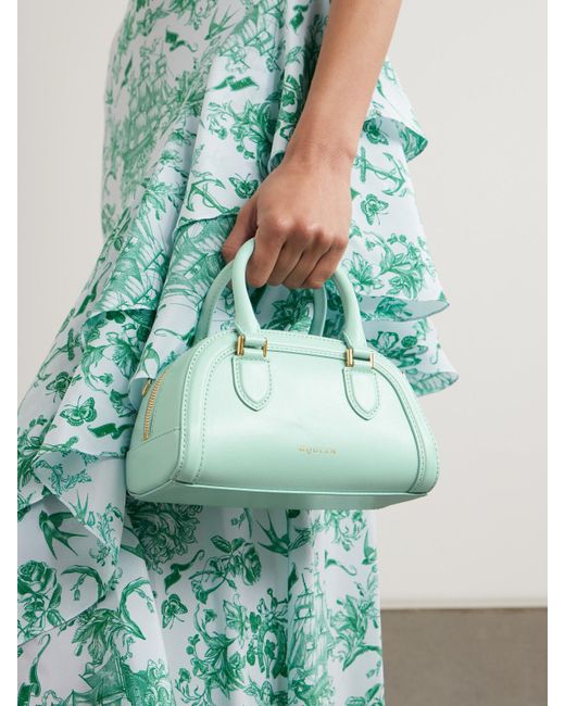 Alexander McQueen Green Birdee Boston Mini Tote Aus Leder