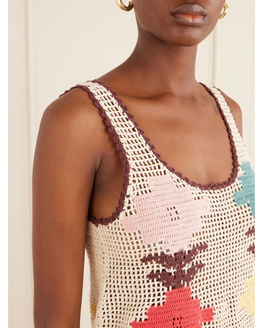 Alix Of Bohemia Multicolor Tyler Daisy Crocheted Cotton Mini Dress