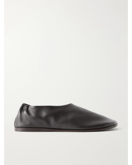 Lemaire Brown Glove Leather Slip-Ons