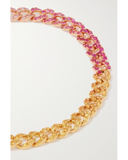 SHAY Metallic 18-Karat, And Rose Multi-Stone Bracelet