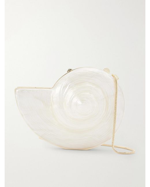 Jonathan Simkhai Natural Marion Shell Acrylic Clutch