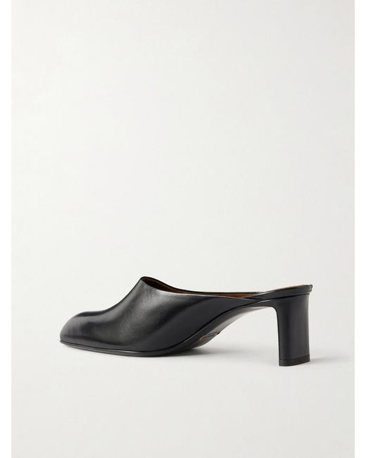 Khaite White Colt Leather Mules