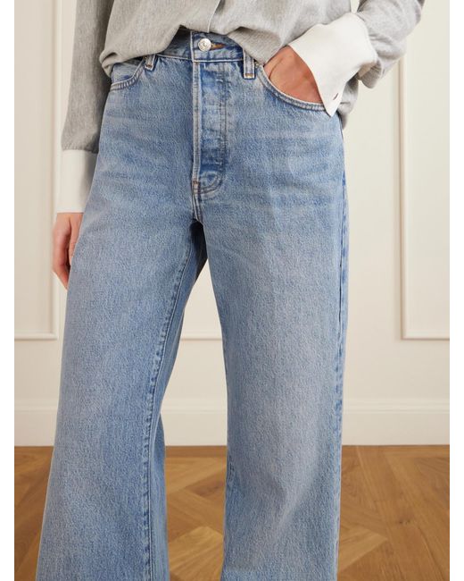 FRAME Blue The Lax High-Rise Flared Jeans