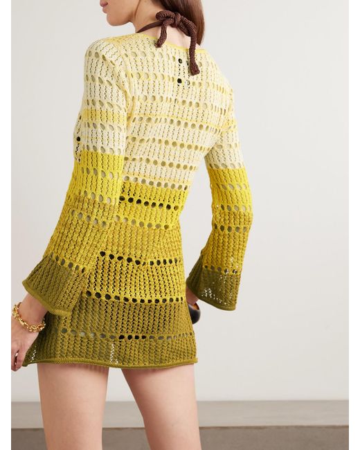 Escvdo Yellow Mishi Ombré Knitted Cotton Mini Dress