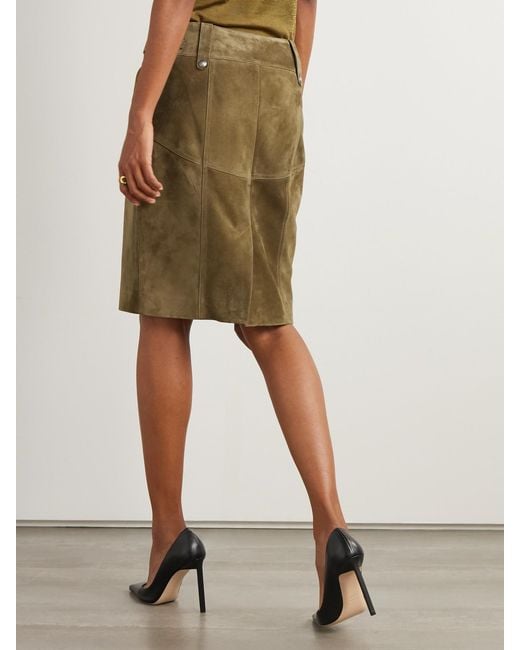 Tom Ford Green Belted Suede Skirt