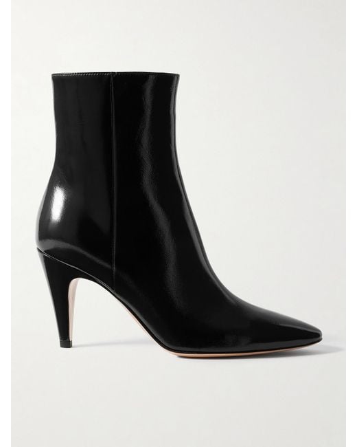 Gianvito Rossi Black Amelia 80 Glossed-Leather Ankle Boots