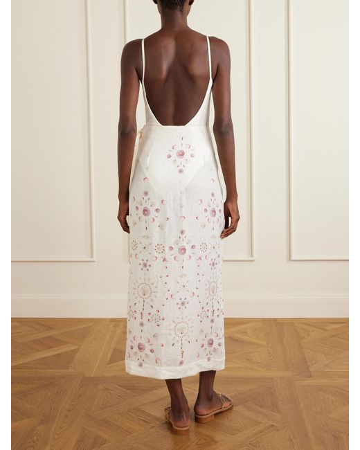 Agua Bendita Natural Litoral Playa Printed Linen Coverup