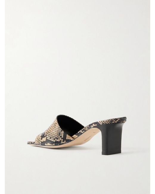 Aeyde Natural Jessie Snake-Effect Leather Sandals