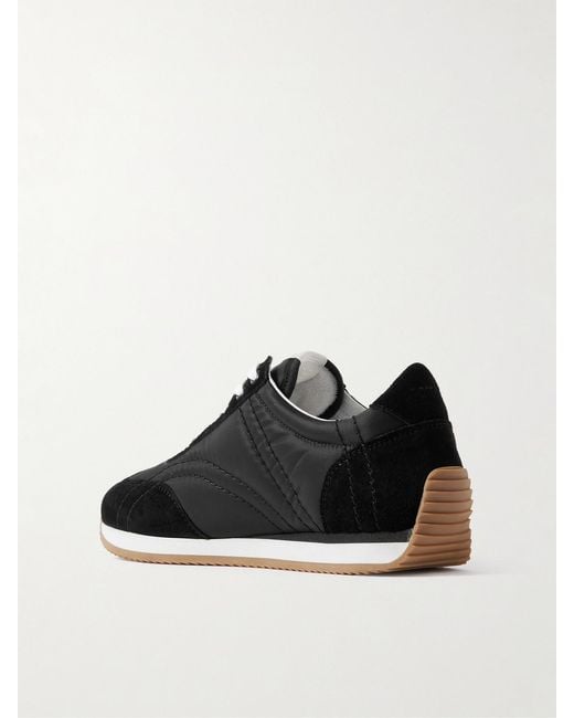Totême Black Sport Suede-Trimmed Shell Sneakers