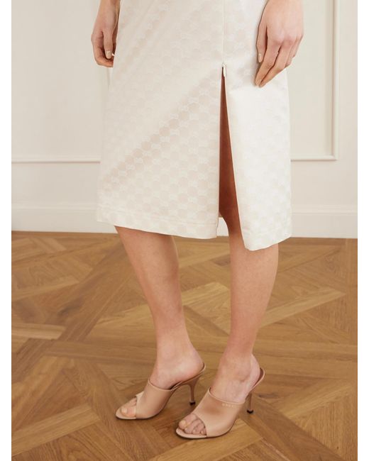 Gucci Natural Jacquard-Gabardine Midi Skirt