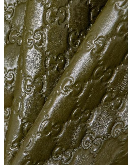 Gucci Green Embossed Leather Jacket