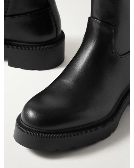 The Row Black Nobilis Leather Ankle Boots