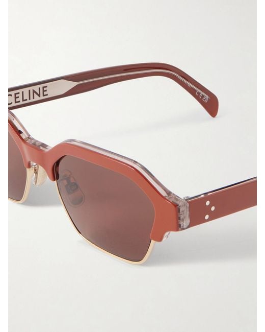 Céline Pink Square-Frame Acetate Sunglasses