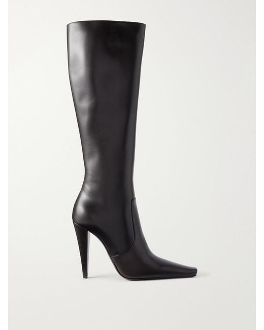 Saint Laurent Black 77 110 Leather Knee Height Boots