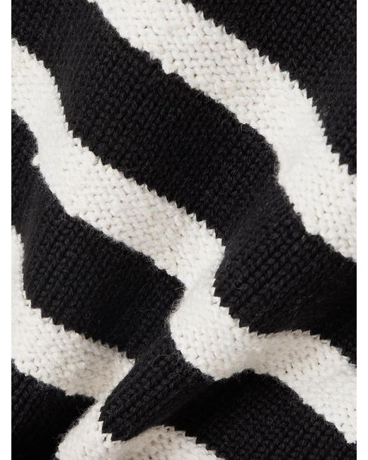 Proenza Schouler Black Nia Cropped Striped Cotton-Blend Sweater