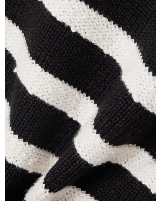 Proenza Schouler Black Nia Verkürzter Pullover Aus Einer Gestreiften Baumwollmischung