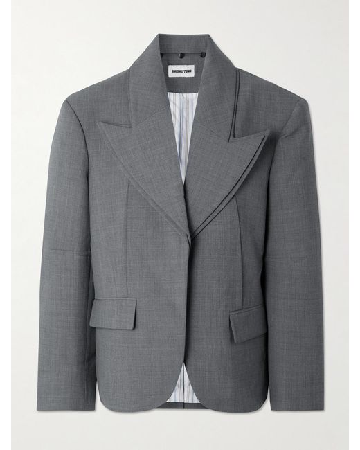 ShuShu/Tong Gray Layered Flannel Blazer