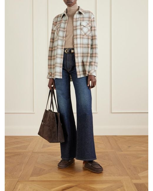 God's True Cashmere Green Checked Cashmere Shirt