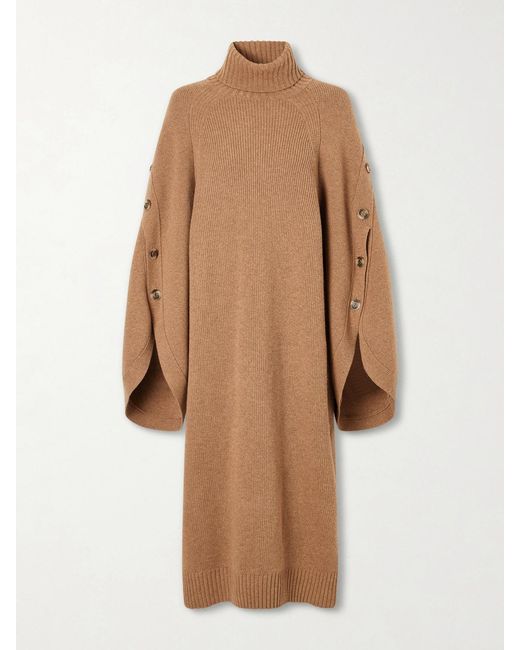 Zimmermann Natural Valiant Buttoned Merino Wool Midi Dress