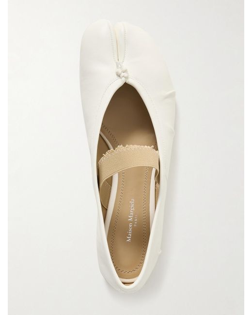Maison Margiela White Tabi Ballerinas Mit Geteilter Kappe Aus Leder