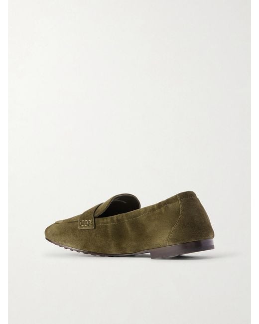 Tory Burch Green Ballet Suede Loafers