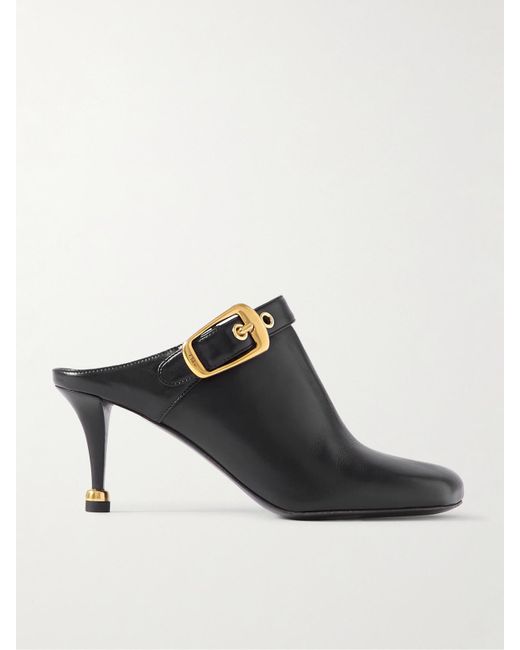 Chloé Black Andrea Mules Aus Leder Mit Schnallen