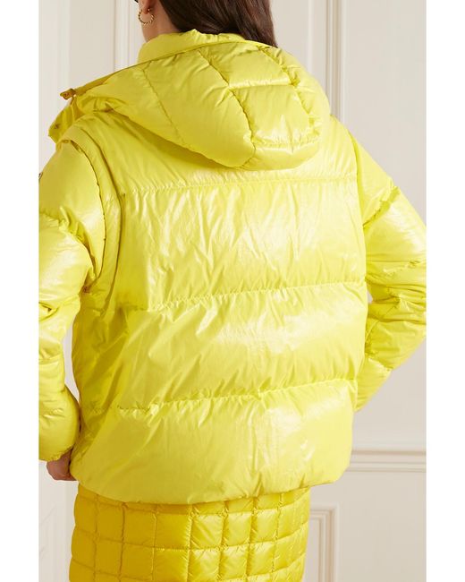 Moncler Yellow Mauleon Convertible Quilted Cotton-Blend Shell Down Jacket
