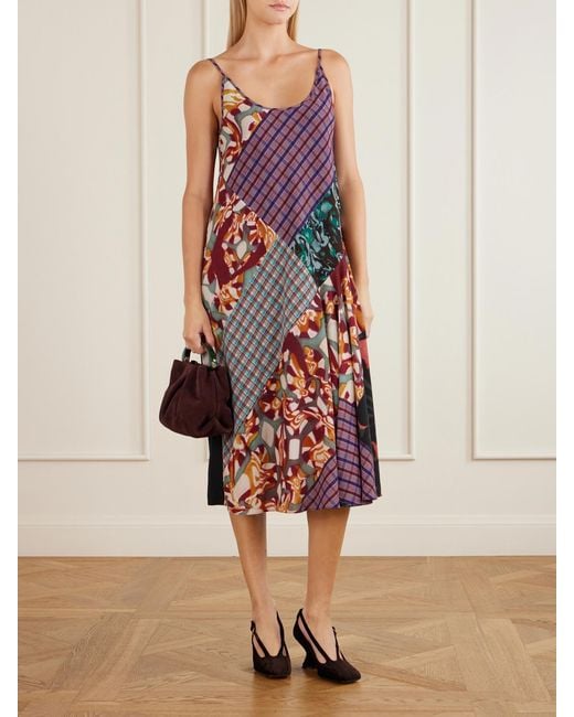 Dries Van Noten Brown Velvet Moiré Wedge Pumps