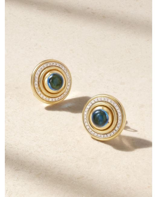 L'Atelier Nawbar Natural Mimette Size 1 18-Karat, Topaz And Diamond Earrings
