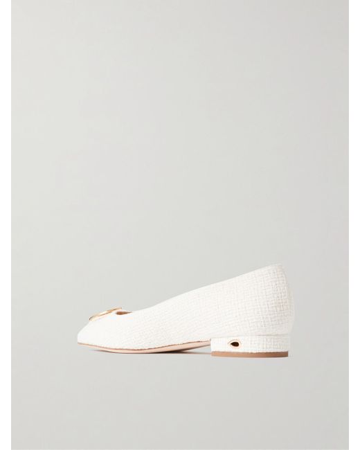 JENNIFER CHAMANDI Natural Lorenzo 20 Embellished Tweed Point-Toe Pumps