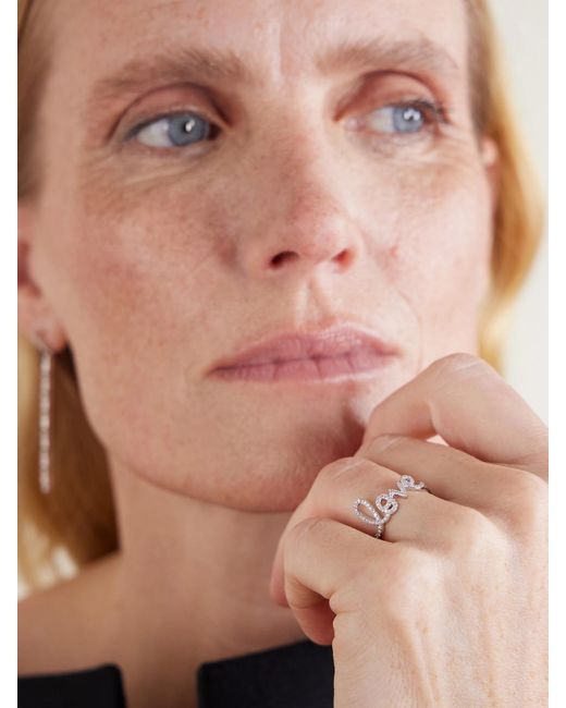 Sydney Evan Natural Love Script 14-Karat Diamond Ring