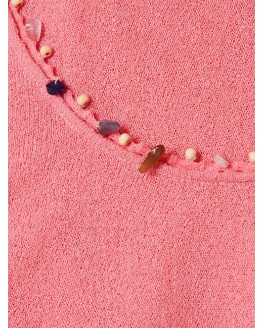 Christopher Esber Pink Neckholder-Maxikleid Aus Bouclé Aus Einer Baumwollmischung Mit Verzierung