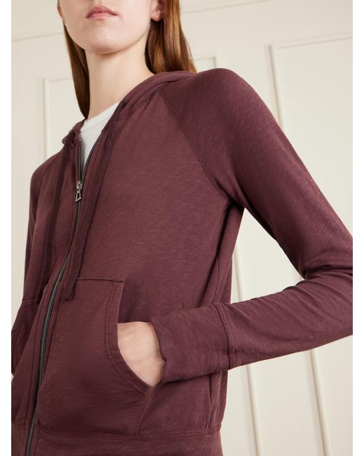 James Perse Purple French Cotton-Terry Hoodie