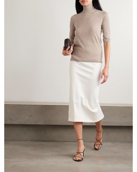 Max Mara Natural Wool Mock-Neck Sweater