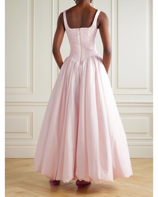 Robe Du Soir Asymétrique En Serge De Coton À Fronces Et À Drapés Alani Aje. en coloris Pink
