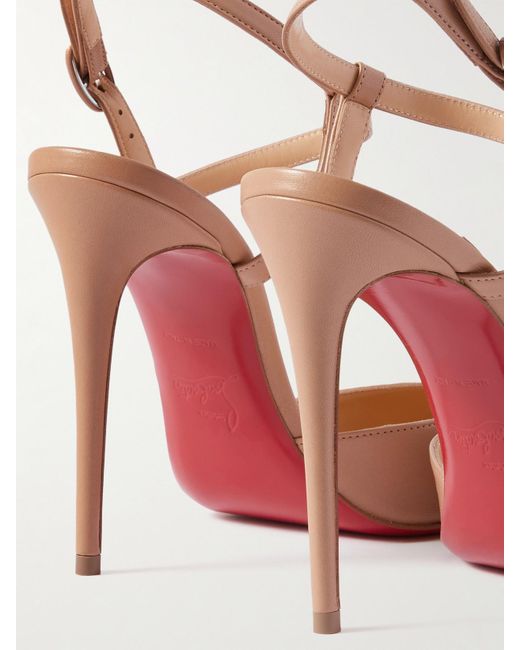 Christian Louboutin Pink Jenlove 100 Leather Slingback Pumps