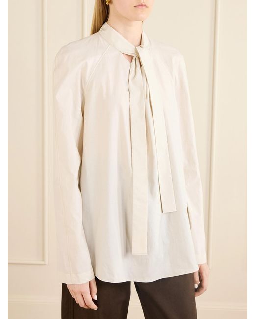 Lemaire White Ascot Cotton And Silk-Blend Shirt