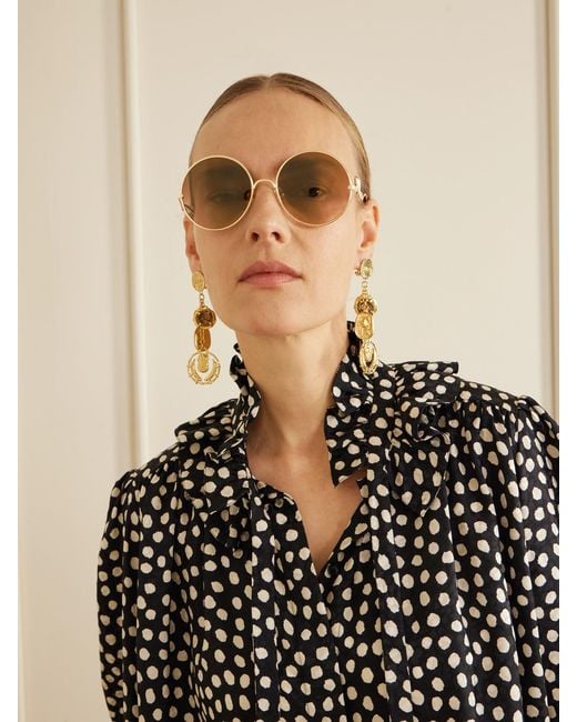 Chloé Metallic Iconic Round-Frame-Tone Sunglasses