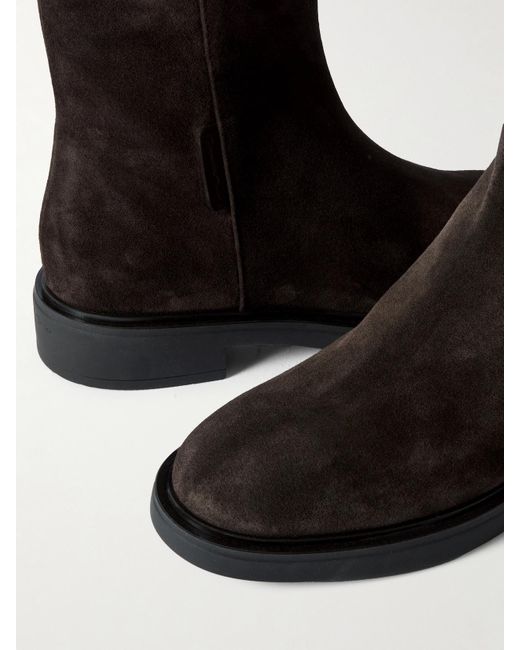 Gianvito Rossi Black Lexington 20 Leather-Trimmed Suede Ankle Boots