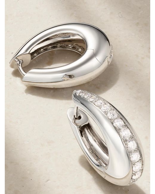 ANANYA Natural Chakra Icon 18-Karat Diamond Hoop Earrings