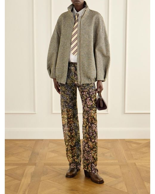 Dries Van Noten Brown Checked Bouclé Jacket