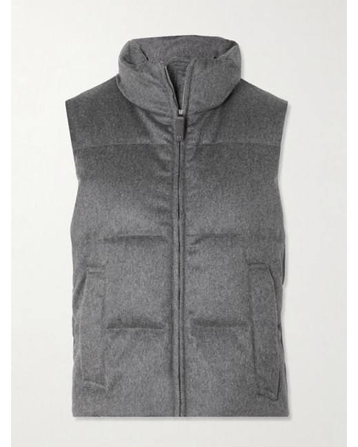 Max Mara Gray Camoroso Quilted Padded Cashmere Down Gilet